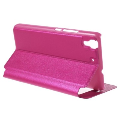 Huawei Y6 rozs atvēramais Smart Window ādas maciņš / Vacins.lv