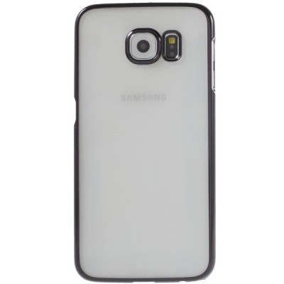 Samsung Galaxy S6 (G920) plastikinis skaidrus permatomas juodas dėklas / Priedai.lt