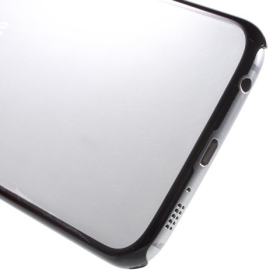 Samsung Galaxy S6 (G920) plastikinis skaidrus permatomas juodas dėklas / Priedai.lt