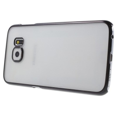 Samsung Galaxy S6 (G920) plastikinis skaidrus permatomas juodas dėklas / Priedai.lt