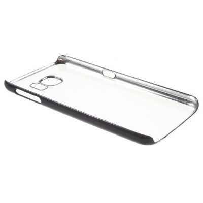 Samsung Galaxy S6 (G920) plastikinis skaidrus permatomas juodas dėklas / Priedai.lt