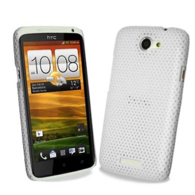 HTC One X baltas tinklelio formos dėklas / Priedai.lt