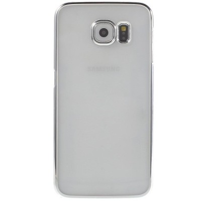 Samsung Galaxy S6 (G920) plastikinis skaidrus permatomas sidabrinis dėklas / Priedai.lt