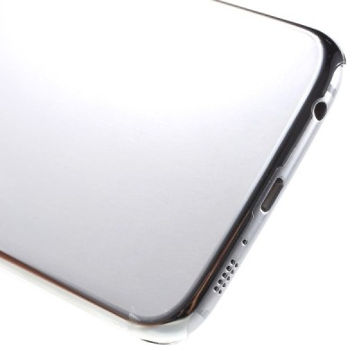 Samsung Galaxy S6 (G920) plastikinis skaidrus permatomas sidabrinis dėklas / Priedai.lt