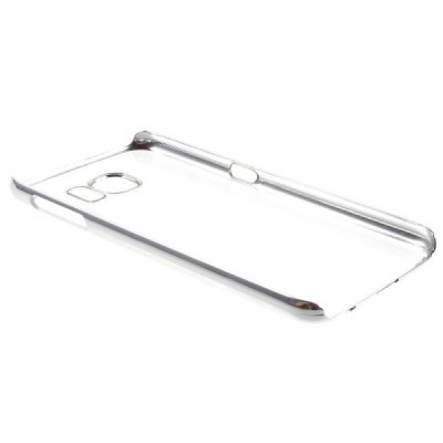 Samsung Galaxy S6 (G920) plastikinis skaidrus permatomas sidabrinis dėklas / Priedai.lt