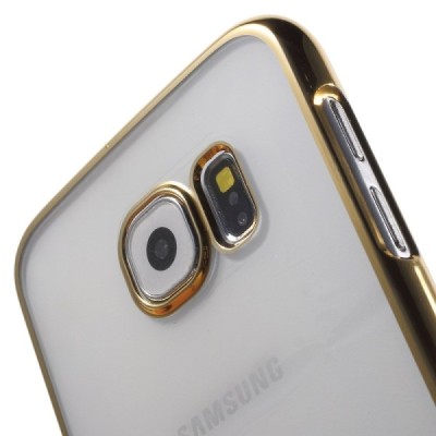 Samsung Galaxy S6 (G920) dzidrs (caurspīdīgs) zelta plastmasas apvalks / Vacins.lv