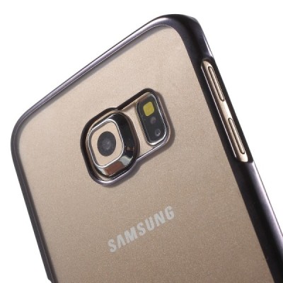 Samsung Galaxy S6 Edge (G925) dzidrs (caurspīdīgs) melns plastmasas apvalks / Vacins.lv