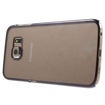Samsung Galaxy S6 Edge (G925) dzidrs (caurspīdīgs) melns plastmasas apvalks / Vacins.lv