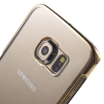 Samsung Galaxy S6 Edge (G925) dzidrs (caurspīdīgs) zelta plastmasas apvalks / Vacins.lv