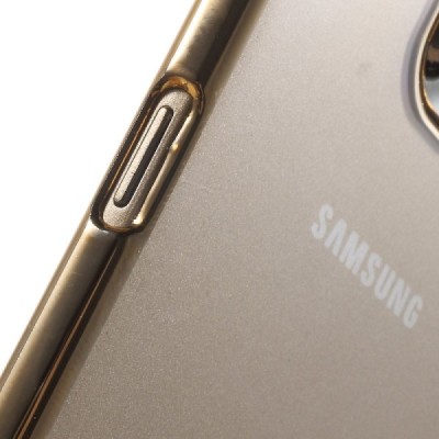 Samsung Galaxy S6 Edge (G925) dzidrs (caurspīdīgs) zelta plastmasas apvalks / Vacins.lv