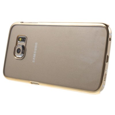 Samsung Galaxy S6 Edge (G925) dzidrs (caurspīdīgs) zelta plastmasas apvalks / Vacins.lv