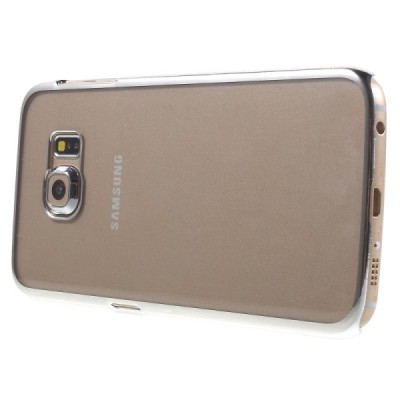 Samsung Galaxy S6 Edge (G925) dzidrs (caurspīdīgs) sudrabs plastmasas apvalks / Vacins.lv