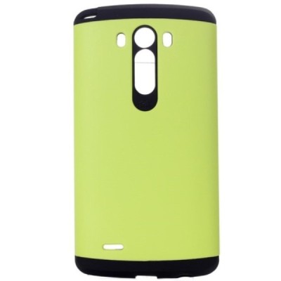 Sustiprintos apsaugos LG G3 D855 (D850, D851) žalias kieto silikono (TPU) ir plastiko dėklas / Priedai.lt