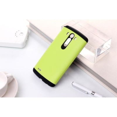 Sustiprintos apsaugos LG G3 D855 (D850, D851) žalias kieto silikono (TPU) ir plastiko dėklas / Priedai.lt