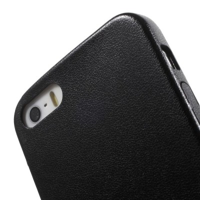 Apple iPhone 5s Slim Leather melns ādas itin plāns apvalks / Vacins.lv