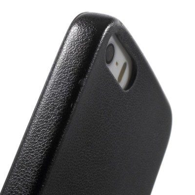 Apple iPhone 5s Slim Leather melns ādas itin plāns apvalks / Vacins.lv