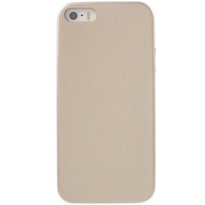 Apple iPhone SE (5, 5s) auksinis odinis Slim Leather itin plonas dėklas - nugarėlė / Priedai.lt