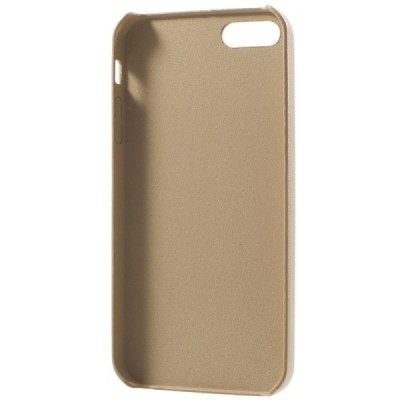 Apple iPhone SE (5, 5s) auksinis odinis Slim Leather itin plonas dėklas - nugarėlė / Priedai.lt