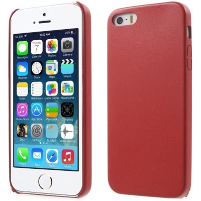 Apple iPhone SE (5, 5s) raudonas odinis Slim Leather itin plonas dėklas - nugarėlė / Priedai.lt