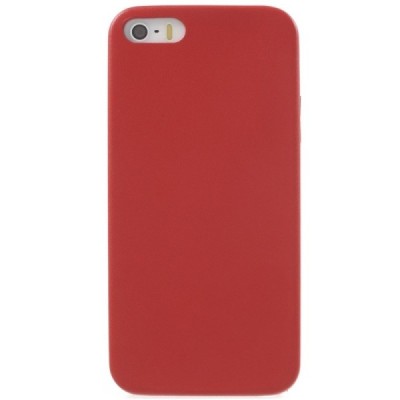 Apple iPhone SE (5, 5s) raudonas odinis Slim Leather itin plonas dėklas - nugarėlė / Priedai.lt