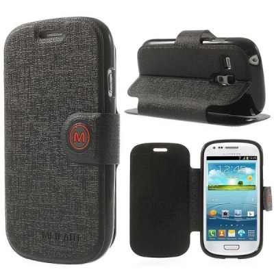 „Meilate“ atverčiamas juodas Samsung Galaxy S3 Mini dėklas (Dėkliukas) / Priedai.lt