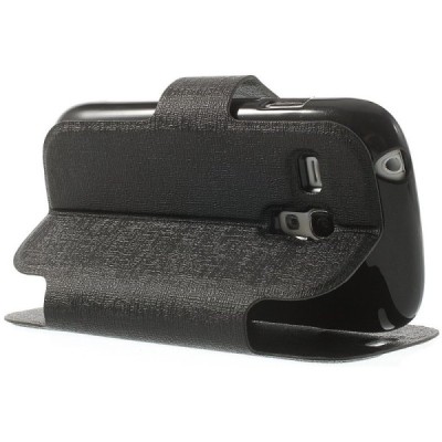 „Meilate“ atverčiamas juodas Samsung Galaxy S3 Mini dėklas (Dėkliukas) / Priedai.lt