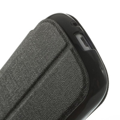 „Meilate“ atverčiamas juodas Samsung Galaxy S3 Mini dėklas (Dėkliukas) / Priedai.lt