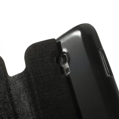 „Meilate“ atverčiamas juodas Samsung Galaxy S3 Mini dėklas (Dėkliukas) / Priedai.lt