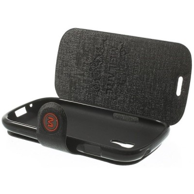 „Meilate“ atverčiamas juodas Samsung Galaxy S3 Mini dėklas (Dėkliukas) / Priedai.lt