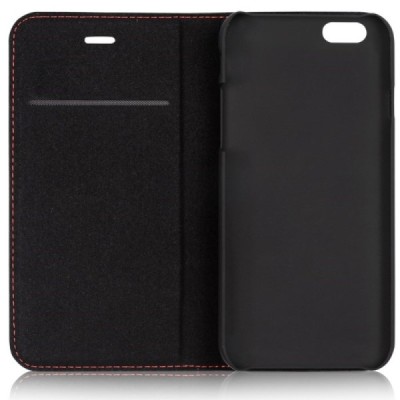 Prabangus „Comma“ odinis atverčiamas juodas Apple iPhone 6 Plus (6s Plus) dėklas / Priedai.lt