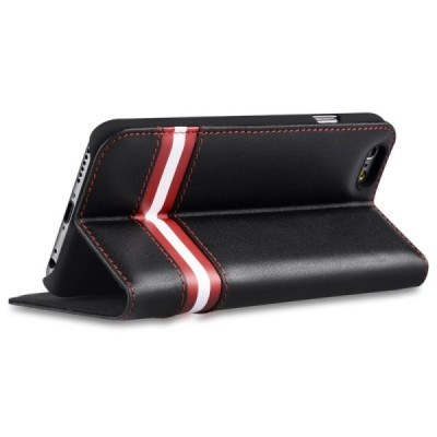 Prabangus „Comma“ odinis atverčiamas juodas Apple iPhone 6 Plus (6s Plus) dėklas / Priedai.lt