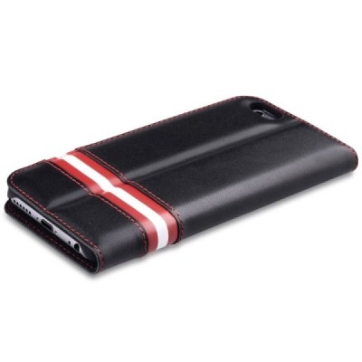 Prabangus „Comma“ odinis atverčiamas juodas Apple iPhone 6 Plus (6s Plus) dėklas / Priedai.lt