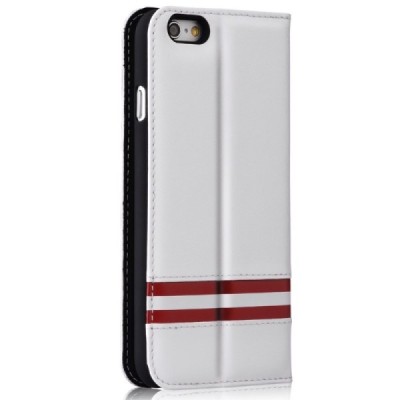 Prabangus „Comma“ odinis atverčiamas baltas Apple iPhone 6 Plus (6s Plus) dėklas / Priedai.lt