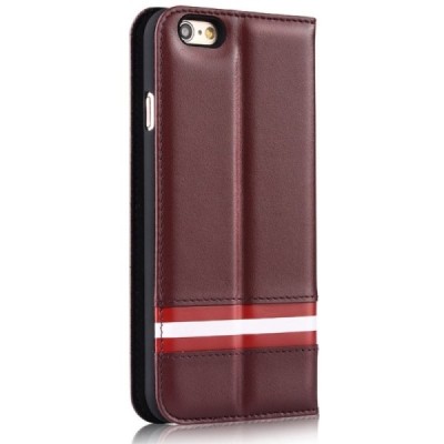 Prabangus „Comma“ odinis atverčiamas tamsiai rudas Apple iPhone 6 Plus (6s Plus) dėklas / Priedai.lt