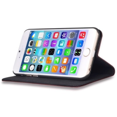 Prabangus „Comma“ odinis atverčiamas tamsiai rudas Apple iPhone 6 Plus (6s Plus) dėklas / Priedai.lt