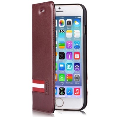 Prabangus „Comma“ odinis atverčiamas tamsiai rudas Apple iPhone 6 Plus (6s Plus) dėklas / Priedai.lt