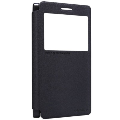 Lenovo K3 Note A7000 Nillkin Sparkle atvēramais melns futrālis / Vacins.lv
