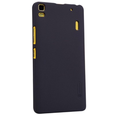 Lenovo K3 Note (A7000) Nillkin Frosted Shield melns plastmasas apvalks + ekrāna aizsargplēve / Vacins.lv