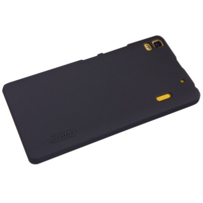 Lenovo K3 Note (A7000) Nillkin Frosted Shield melns plastmasas apvalks + ekrāna aizsargplēve / Vacins.lv