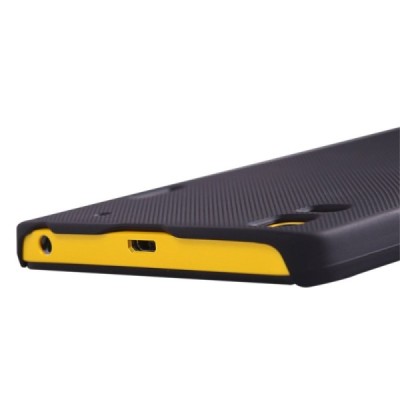 Lenovo K3 Note (A7000) Nillkin Frosted Shield melns plastmasas apvalks + ekrāna aizsargplēve / Vacins.lv