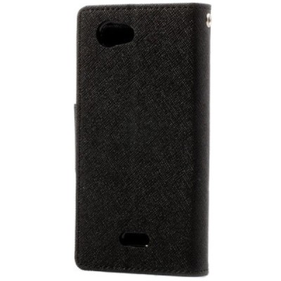 Sony Xperia J „Mercury“ atvērams brūns/melns ādas futrālis - maciņš / Vacins.lv