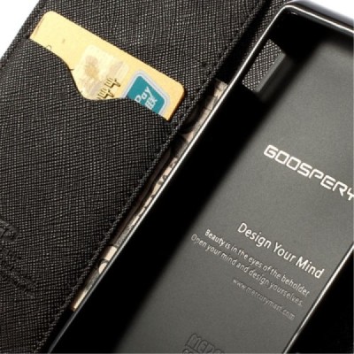 Sony Xperia J „Mercury“ atvērams brūns/melns ādas futrālis - maciņš / Vacins.lv