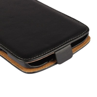 Motorola Moto X Force klasisks ādas vertikāli atvēramais melns maciņš / Vacins.lv