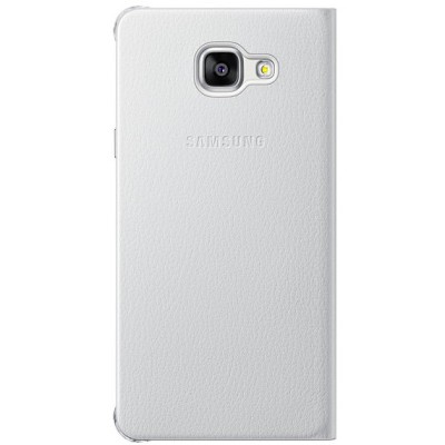 Samsung Galaxy A5 (2016) A510 oficiāls Flip Wallet Cover atvērams balts ādas maciņš (maks) / Vacins.lv