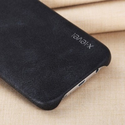 „X-Level“ Vintage Samsung Galaxy S7 Edge G935F melns ādas apvalks / Vacins.lv