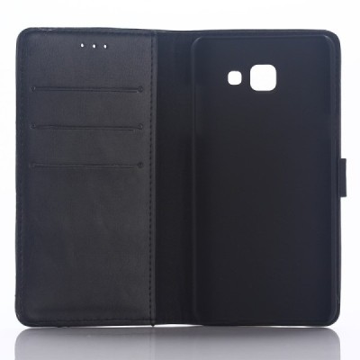 Samsung Galaxy A5 2016 (A510F) atvēramais ādas melns retro maciņš (maks) / Vacins.lv