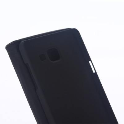 Samsung Galaxy A5 2016 (A510F) atvēramais ādas melns retro maciņš (maks) / Vacins.lv