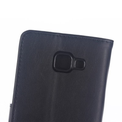 Samsung Galaxy A5 2016 (A510F) atvēramais ādas melns retro maciņš (maks) / Vacins.lv