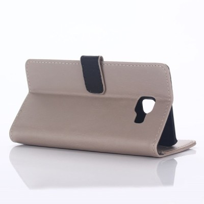 Samsung Galaxy A5 2016 (A510F) atverčiamas smėlio spalvos odinis retro dėklas - piniginė / Priedai.lt