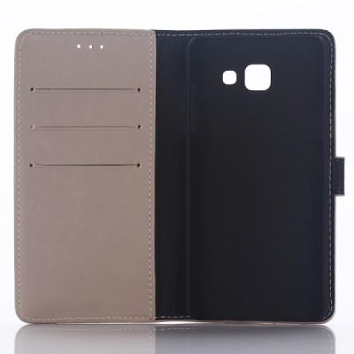 Samsung Galaxy A5 2016 (A510F) atverčiamas smėlio spalvos odinis retro dėklas - piniginė / Priedai.lt